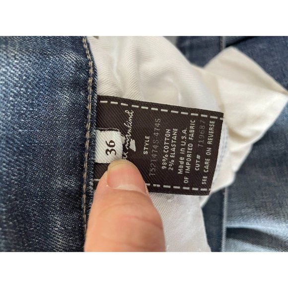 7 For All Mankind Ripped Distressed Washed relaxed Denim Button Fly sz 36 x31 - Picture 13 of 16